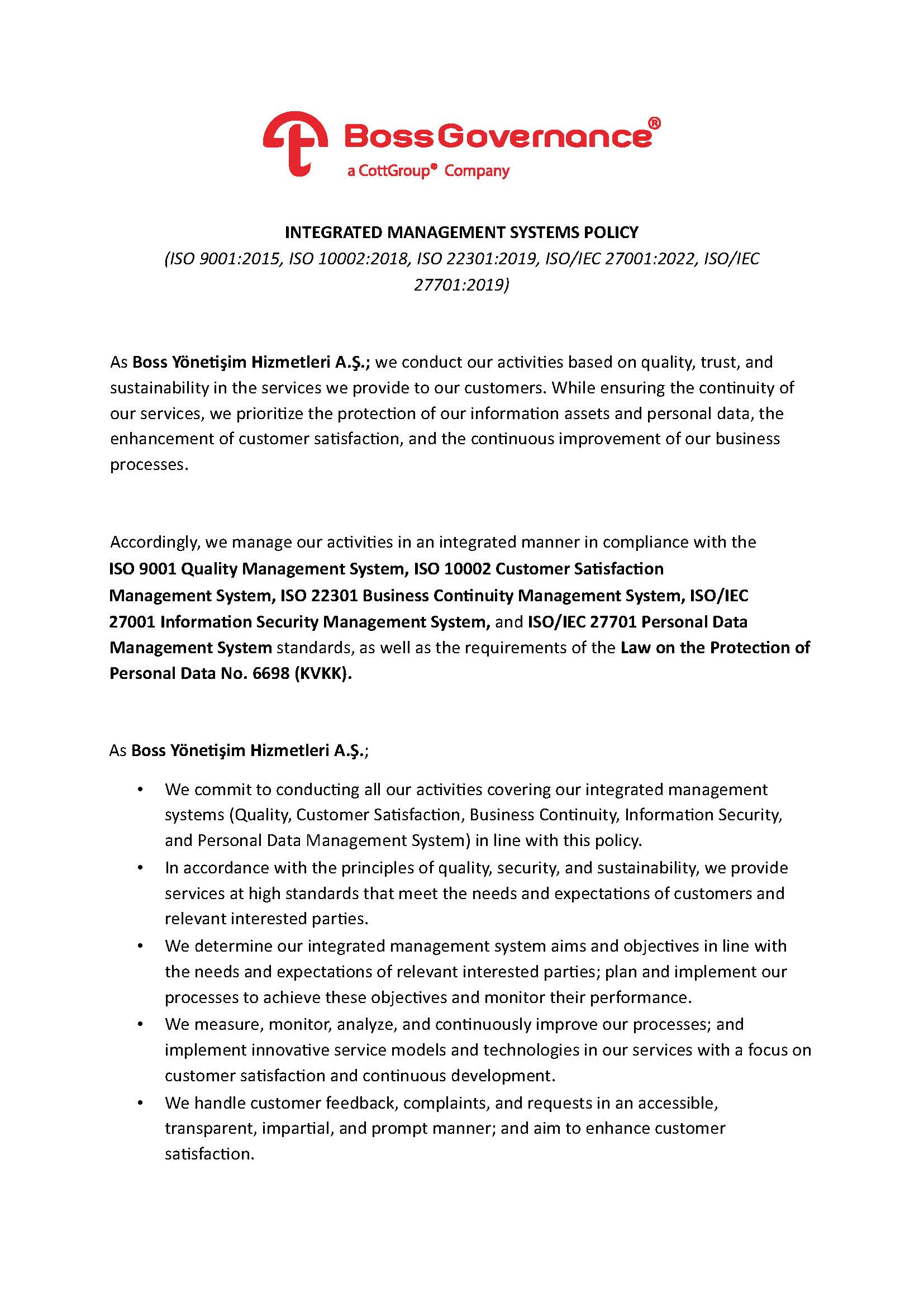 Integrated Management System Policy